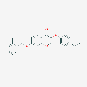 molecular formula C25H22O4 B284681 3-(4-ETHYLPHENOXY)-7-[(2-METHYLPHENYL)METHOXY]-4H-CHROMEN-4-ONE 
