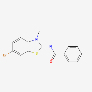 molecular formula C15H11BrN2OS B2846818 N-[(2E)-6-bromo-3-methyl-2,3-dihydro-1,3-benzothiazol-2-ylidene]benzamide CAS No. 313660-10-5