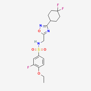 molecular formula C17H20F3N3O4S B2846823 N-((3-(4,4-difluorocyclohexyl)-1,2,4-oxadiazol-5-yl)methyl)-4-ethoxy-3-fluorobenzenesulfonamide CAS No. 2034307-43-0
