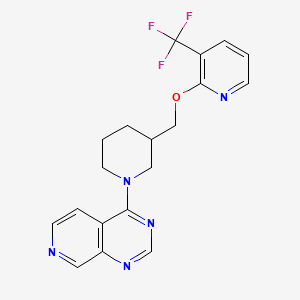 B2846840 4-[3-[[3-(Trifluoromethyl)pyridin-2-yl]oxymethyl]piperidin-1-yl]pyrido[3,4-d]pyrimidine CAS No. 2379988-11-9