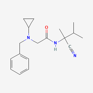 molecular formula C18H25N3O B2846863 2-[benzyl(cyclopropyl)amino]-N-(1-cyano-1,2-dimethylpropyl)acetamide CAS No. 1210726-45-6