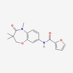 molecular formula C17H18N2O4 B2846865 N-(3,3,5-trimethyl-4-oxo-2,3,4,5-tetrahydro-1,5-benzoxazepin-8-yl)furan-2-carboxamide CAS No. 921867-83-6