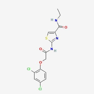 molecular formula C14H13Cl2N3O3S B2846868 2-(2-(2,4-dichlorophenoxy)acetamido)-N-ethylthiazole-4-carboxamide CAS No. 941929-37-9