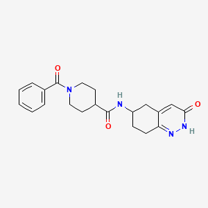 1-benzoyl-N-(3-oxo-2,3,5,6,7,8-hexahydrocinnolin-6-yl)piperidine-4-carboxamide
