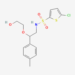 molecular formula C15H18ClNO4S2 B2846903 2-[2-(5-chlorothiophene-2-sulfonamido)-1-(4-methylphenyl)ethoxy]ethan-1-ol CAS No. 1788678-31-8