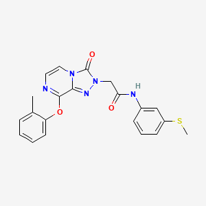 molecular formula C21H19N5O3S B2846940 2-[8-(2-methylphenoxy)-3-oxo[1,2,4]triazolo[4,3-a]pyrazin-2(3H)-yl]-N-[3-(methylthio)phenyl]acetamide CAS No. 1251678-68-8