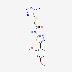 N-(5-(2,4-dimethoxyphenyl)-1,3,4-thiadiazol-2-yl)-2-((4-methyl-4H-1,2,4-triazol-3-yl)thio)acetamide