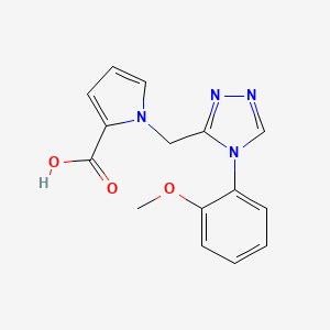 B2846978 1-[[4-(2-Methoxyphenyl)-1,2,4-triazol-3-yl]methyl]pyrrole-2-carboxylic acid CAS No. 1556701-56-4