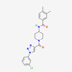 molecular formula C23H24ClN5O2 B2846982 N-(1-(1-(3-chlorophenyl)-1H-1,2,3-triazole-4-carbonyl)piperidin-4-yl)-3,4-dimethylbenzamide CAS No. 1251556-53-2