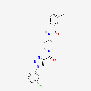 N-(1-(1-(3-chlorophenyl)-1H-1,2,3-triazole-4-carbonyl)piperidin-4-yl)-3,4-dimethylbenzamide