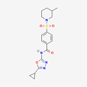 N-(5-cyclopropyl-1,3,4-oxadiazol-2-yl)-4-[(3-methyl-1-piperidinyl)sulfonyl]benzamide