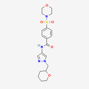 4-(morpholinosulfonyl)-N-(1-((tetrahydro-2H-pyran-2-yl)methyl)-1H-pyrazol-4-yl)benzamide