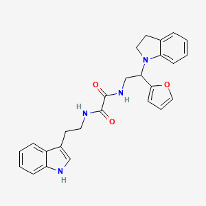 molecular formula C26H26N4O3 B2846996 N1-(2-(1H-indol-3-yl)ethyl)-N2-(2-(furan-2-yl)-2-(indolin-1-yl)ethyl)oxalamide CAS No. 898433-09-5