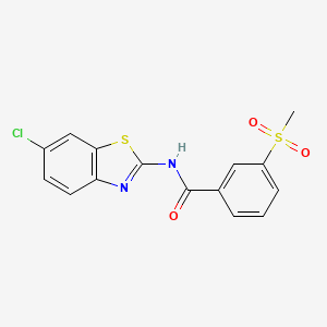 molecular formula C15H11ClN2O3S2 B2847008 N-(6-chlorobenzo[d]thiazol-2-yl)-3-(methylsulfonyl)benzamide CAS No. 880404-24-0