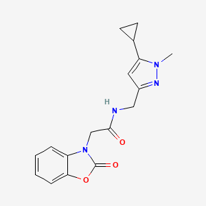 N-((5-cyclopropyl-1-methyl-1H-pyrazol-3-yl)methyl)-2-(2-oxobenzo[d]oxazol-3(2H)-yl)acetamide