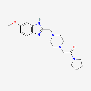 2-(4-((5-methoxy-1H-benzo[d]imidazol-2-yl)methyl)piperazin-1-yl)-1-(pyrrolidin-1-yl)ethanone
