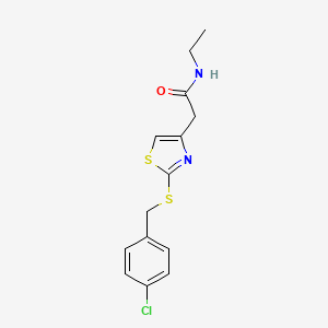 B2847030 2-(2-((4-chlorobenzyl)thio)thiazol-4-yl)-N-ethylacetamide CAS No. 953954-31-9