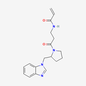N-[3-[2-(Benzimidazol-1-ylmethyl)pyrrolidin-1-yl]-3-oxopropyl]prop-2-enamide