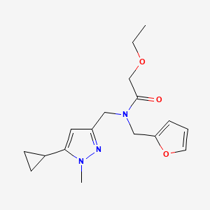 molecular formula C17H23N3O3 B2847053 N-((5-cyclopropyl-1-methyl-1H-pyrazol-3-yl)methyl)-2-ethoxy-N-(furan-2-ylmethyl)acetamide CAS No. 1798673-77-4