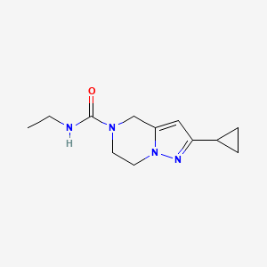 molecular formula C12H18N4O B2847055 2-cyclopropyl-N-ethyl-6,7-dihydropyrazolo[1,5-a]pyrazine-5(4H)-carboxamide CAS No. 2034605-85-9