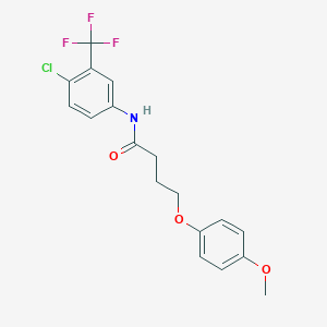 molecular formula C18H17ClF3NO3 B284706 N-[4-chloro-3-(trifluoromethyl)phenyl]-4-(4-methoxyphenoxy)butanamide 