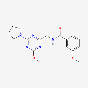 3-methoxy-N-((4-methoxy-6-(pyrrolidin-1-yl)-1,3,5-triazin-2-yl)methyl)benzamide