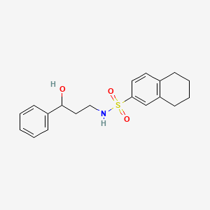 molecular formula C19H23NO3S B2847062 N-(3-hydroxy-3-phenylpropyl)-5,6,7,8-tetrahydronaphthalene-2-sulfonamide CAS No. 1421481-66-4