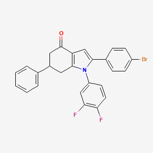 molecular formula C26H18BrF2NO B2847064 1-(3,4-Difluorophenyl)-2-(4-bromophenyl)-6-phenyl-5,6,7-trihydroindol-4-one CAS No. 1023480-59-2