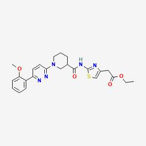 molecular formula C24H27N5O4S B2847067 Ethyl 2-(2-(1-(6-(2-methoxyphenyl)pyridazin-3-yl)piperidine-3-carboxamido)thiazol-4-yl)acetate CAS No. 1172814-57-1