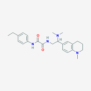 molecular formula C24H32N4O2 B2847068 N-[2-(dimethylamino)-2-(1-methyl-1,2,3,4-tetrahydroquinolin-6-yl)ethyl]-N'-(4-ethylphenyl)ethanediamide CAS No. 922064-51-5