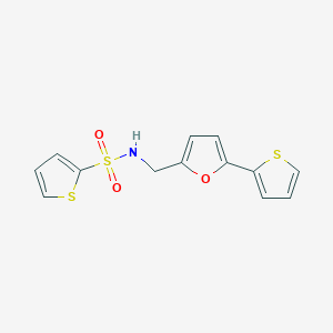 molecular formula C13H11NO3S3 B2847069 N-((5-(thiophen-2-yl)furan-2-yl)methyl)thiophene-2-sulfonamide CAS No. 2034249-00-6