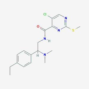 molecular formula C18H23ClN4OS B2847074 5-chloro-N-[2-(dimethylamino)-2-(4-ethylphenyl)ethyl]-2-methylsulfanylpyrimidine-4-carboxamide CAS No. 1197701-26-0