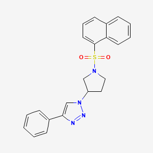 molecular formula C22H20N4O2S B2847081 1-(1-(naphthalen-1-ylsulfonyl)pyrrolidin-3-yl)-4-phenyl-1H-1,2,3-triazole CAS No. 2034303-31-4