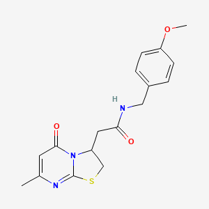 molecular formula C17H19N3O3S B2847083 N-(4-methoxybenzyl)-2-(7-methyl-5-oxo-3,5-dihydro-2H-thiazolo[3,2-a]pyrimidin-3-yl)acetamide CAS No. 952965-19-4