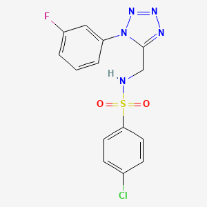 4-chloro-N-((1-(3-fluorophenyl)-1H-tetrazol-5-yl)methyl)benzenesulfonamide