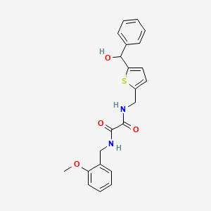 molecular formula C22H22N2O4S B2847101 N-({5-[hydroxy(phenyl)methyl]thiophen-2-yl}methyl)-N'-[(2-methoxyphenyl)methyl]ethanediamide CAS No. 2034471-62-8