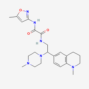 molecular formula C23H32N6O3 B2847102 N'-[2-(1-methyl-1,2,3,4-tetrahydroquinolin-6-yl)-2-(4-methylpiperazin-1-yl)ethyl]-N-(5-methyl-1,2-oxazol-3-yl)ethanediamide CAS No. 922038-84-4