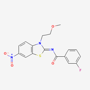(Z)-3-fluoro-N-(3-(2-methoxyethyl)-6-nitrobenzo[d]thiazol-2(3H)-ylidene)benzamide
