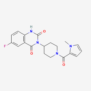 6-fluoro-3-(1-(1-methyl-1H-pyrrole-2-carbonyl)piperidin-4-yl)quinazoline-2,4(1H,3H)-dione