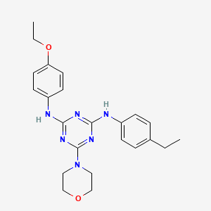 molecular formula C23H28N6O2 B2847110 N2-(4-ethoxyphenyl)-N4-(4-ethylphenyl)-6-(morpholin-4-yl)-1,3,5-triazine-2,4-diamine CAS No. 899966-90-6