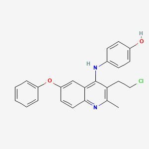 4-{[3-(2-Chloroethyl)-2-methyl-6-phenoxyquinolin-4-yl]amino}phenol