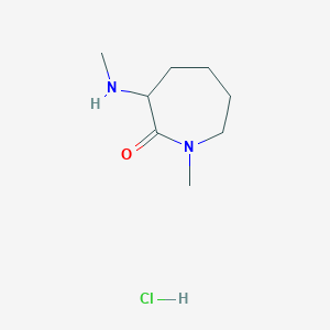molecular formula C8H17ClN2O B2847128 1-Methyl-3-(methylamino)azepan-2-one hydrochloride CAS No. 2059940-37-1