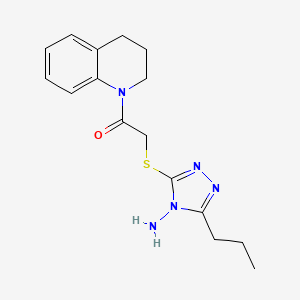 molecular formula C16H21N5OS B2847130 2-[(4-氨基-5-丙基-1,2,4-三唑-3-基)硫代]-1-(3,4-二氢-2H-喹啉-1-基)乙酮 CAS No. 496033-23-9