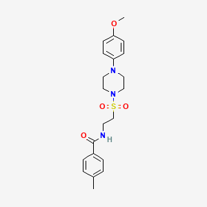 molecular formula C21H27N3O4S B2847142 N-[2-[4-(4-methoxyphenyl)piperazin-1-yl]sulfonylethyl]-4-methylbenzamide CAS No. 897619-21-5