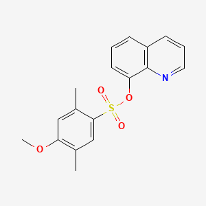 molecular formula C18H17NO4S B2847146 Quinolin-8-yl 4-methoxy-2,5-dimethylbenzene-1-sulfonate CAS No. 1903684-23-0