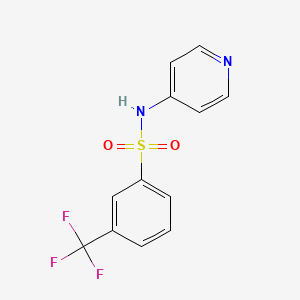 molecular formula C12H9F3N2O2S B2847181 N-(pyridin-4-yl)-3-(trifluoromethyl)benzene-1-sulfonamide CAS No. 667913-37-3