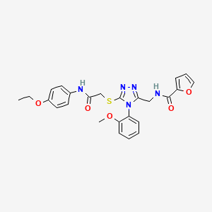molecular formula C25H25N5O5S B2847223 N-{[5-({[(4-ethoxyphenyl)carbamoyl]methyl}sulfanyl)-4-(2-methoxyphenyl)-4H-1,2,4-triazol-3-yl]methyl}furan-2-carboxamide CAS No. 392684-89-8