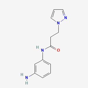 molecular formula C12H14N4O B2847242 N-(3-aminophenyl)-3-(1H-pyrazol-1-yl)propanamide CAS No. 1052558-49-2