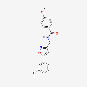 B2847243 4-methoxy-N-((5-(3-methoxyphenyl)isoxazol-3-yl)methyl)benzamide CAS No. 953182-20-2