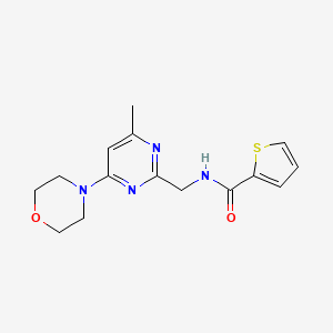 molecular formula C15H18N4O2S B2847260 N-((4-methyl-6-morpholinopyrimidin-2-yl)methyl)thiophene-2-carboxamide CAS No. 1797806-36-0